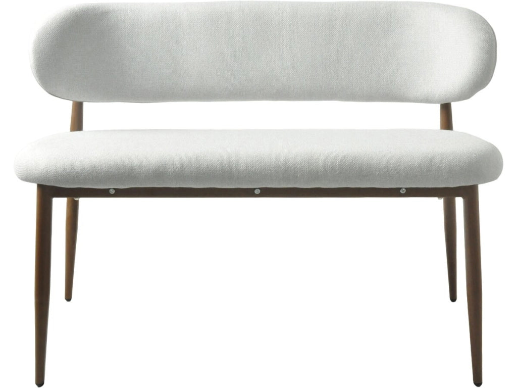 Panca da pranzo in tessuto - 110 cm - "Sélène" - 3 posti - Grigio chiaro e marrone