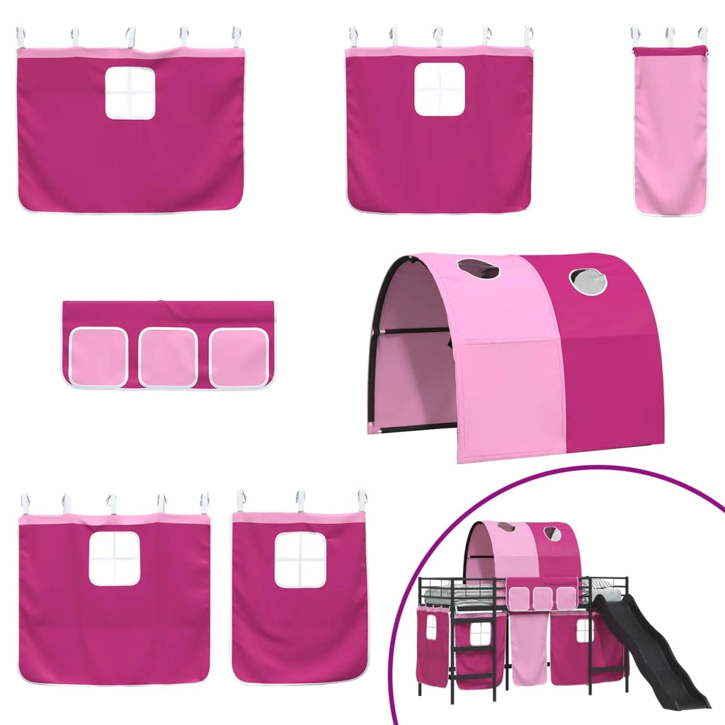 Struttura del letto loft per bambini-Giroletto per bambini Nero e rosa 75 x 190 cm 773272