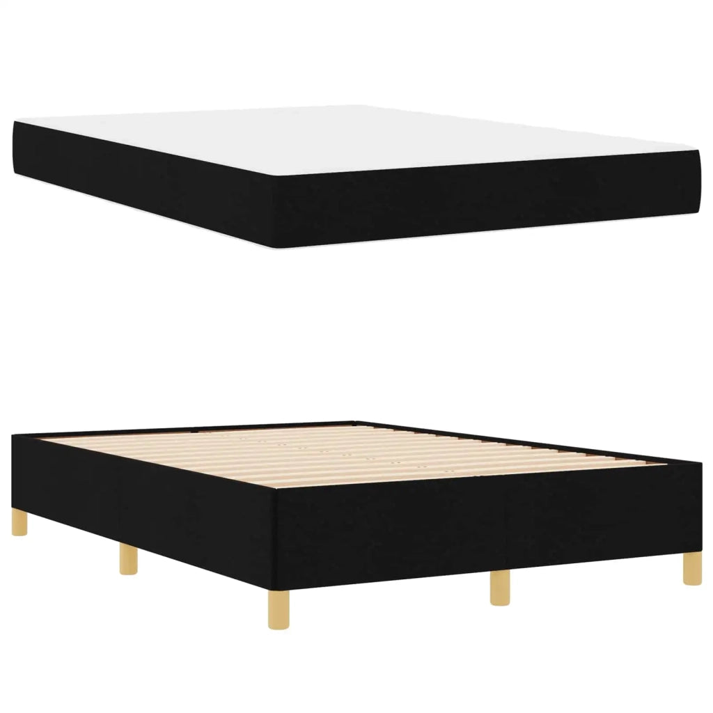 Struttura del letto con materasso Nero 140 x 200 cm Tessuto 3398943