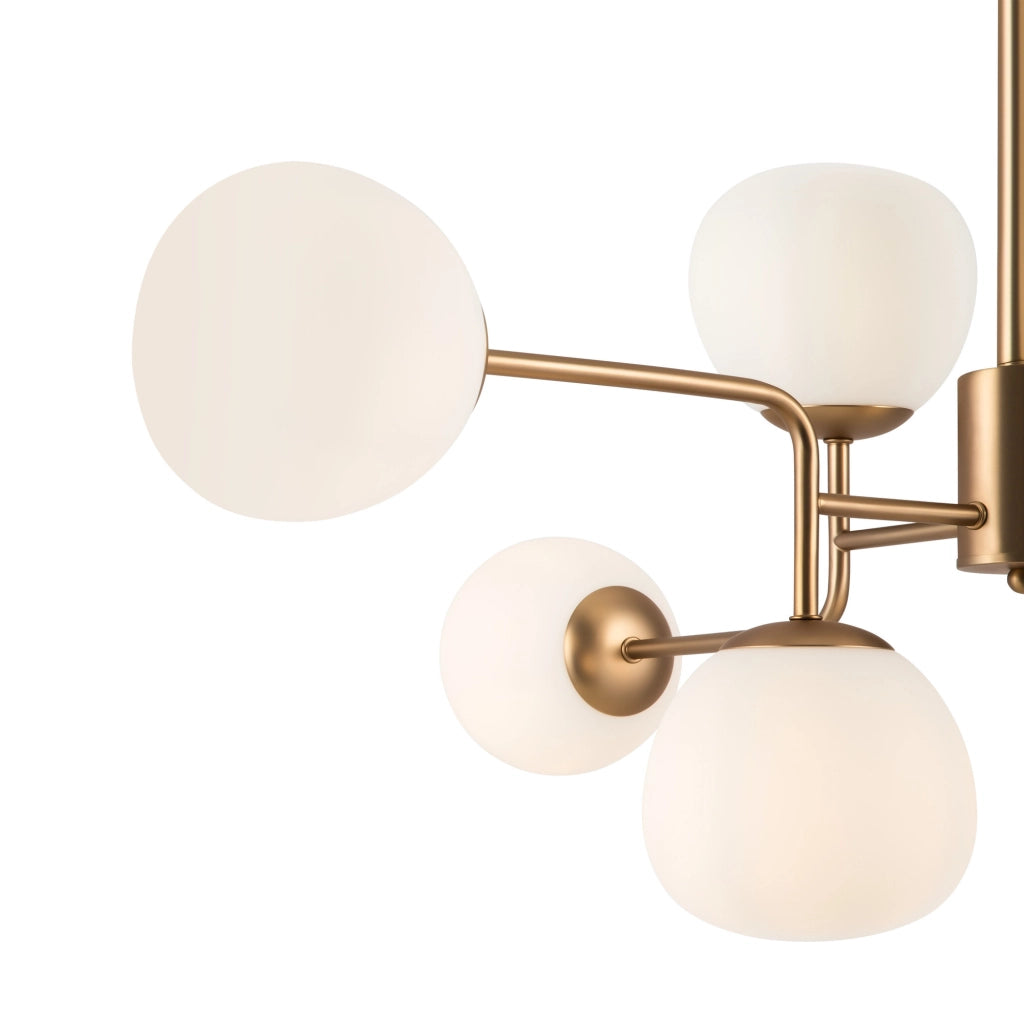 Maytoni Lampadario Sospensione Erich 8 luci E14 oro rosa metallo diffusore vetro