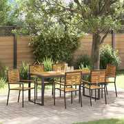 Set da Pranzo per Giardino 7 pcs Nero e Marrone polyrattan 3365481