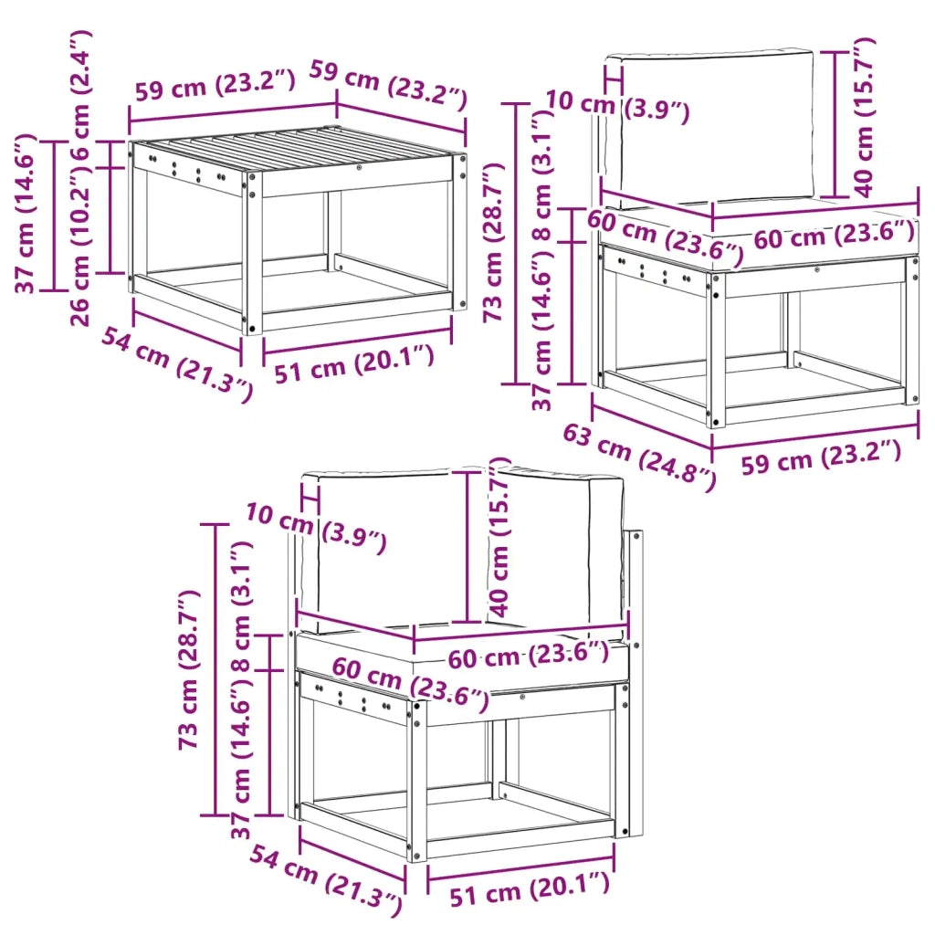 Set di divani da esterno 7 pz Bianco e Beige 3387317
