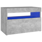 Comodino | Armadio da Notte | Mobiletto da notte con Luci LED Grigio Cemento 60x35x40 cm