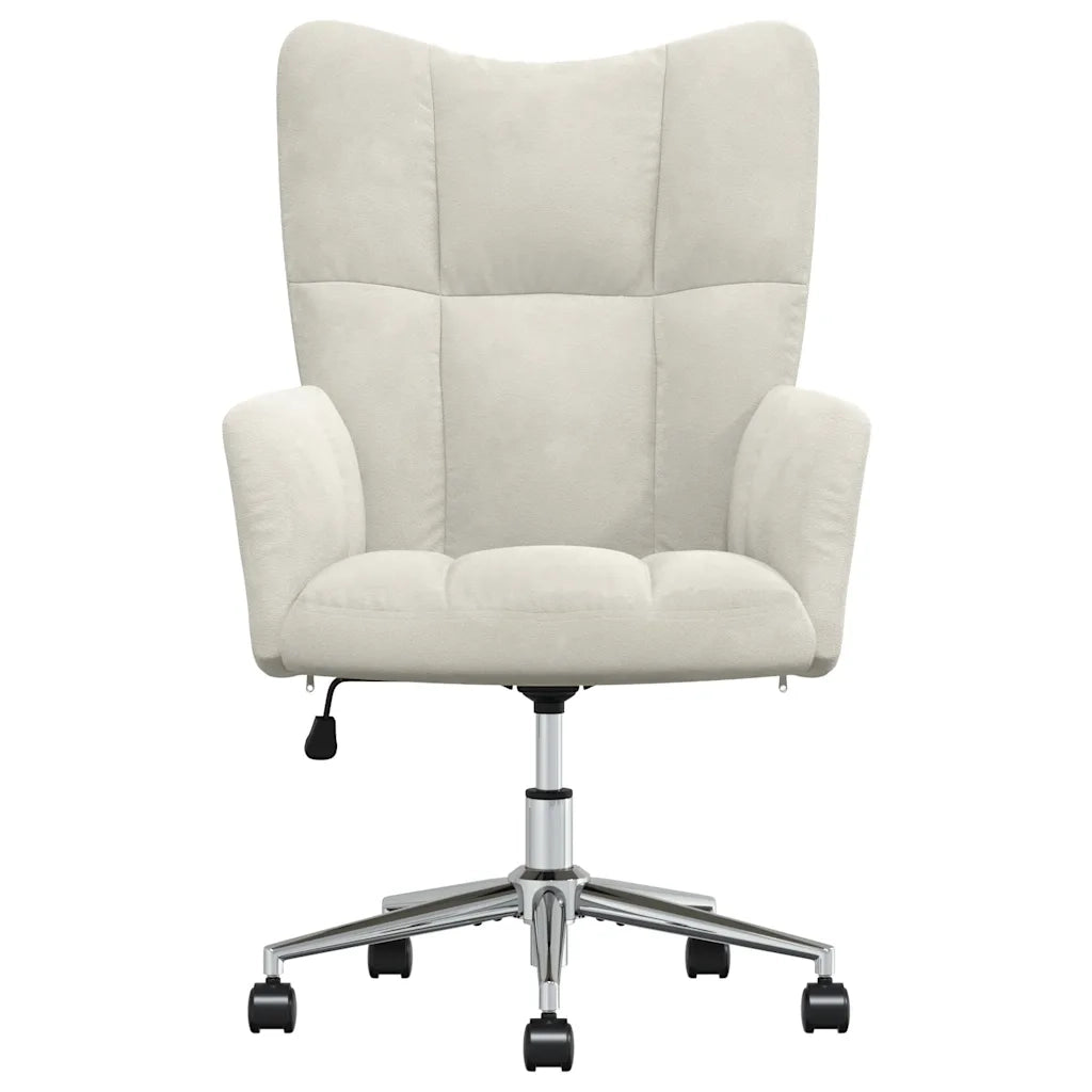 Sedia Relax Bianco Crema Velluto