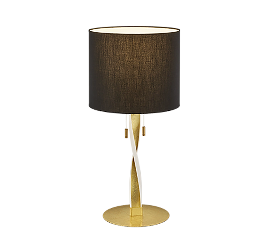 Lampada da tavolo LED 2 luci, metallo, oro, 30x62x30 cm, Nandor