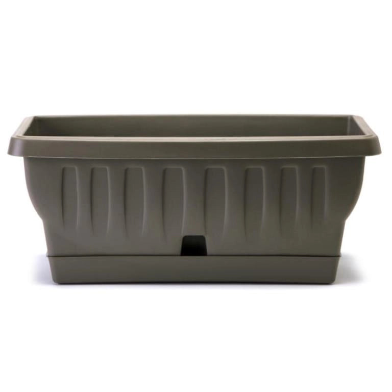 Fioriera Vaso Natura con Riserva Colore Grigio 20 x 9,5 x 9 cm