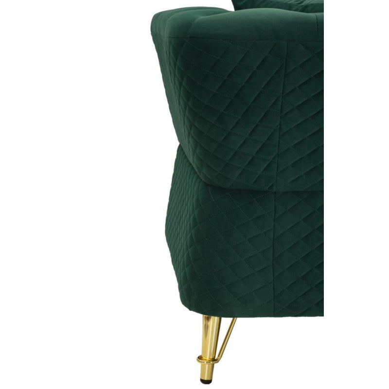 Divano Emy Verde Con Cuscini cm 162x83x76
