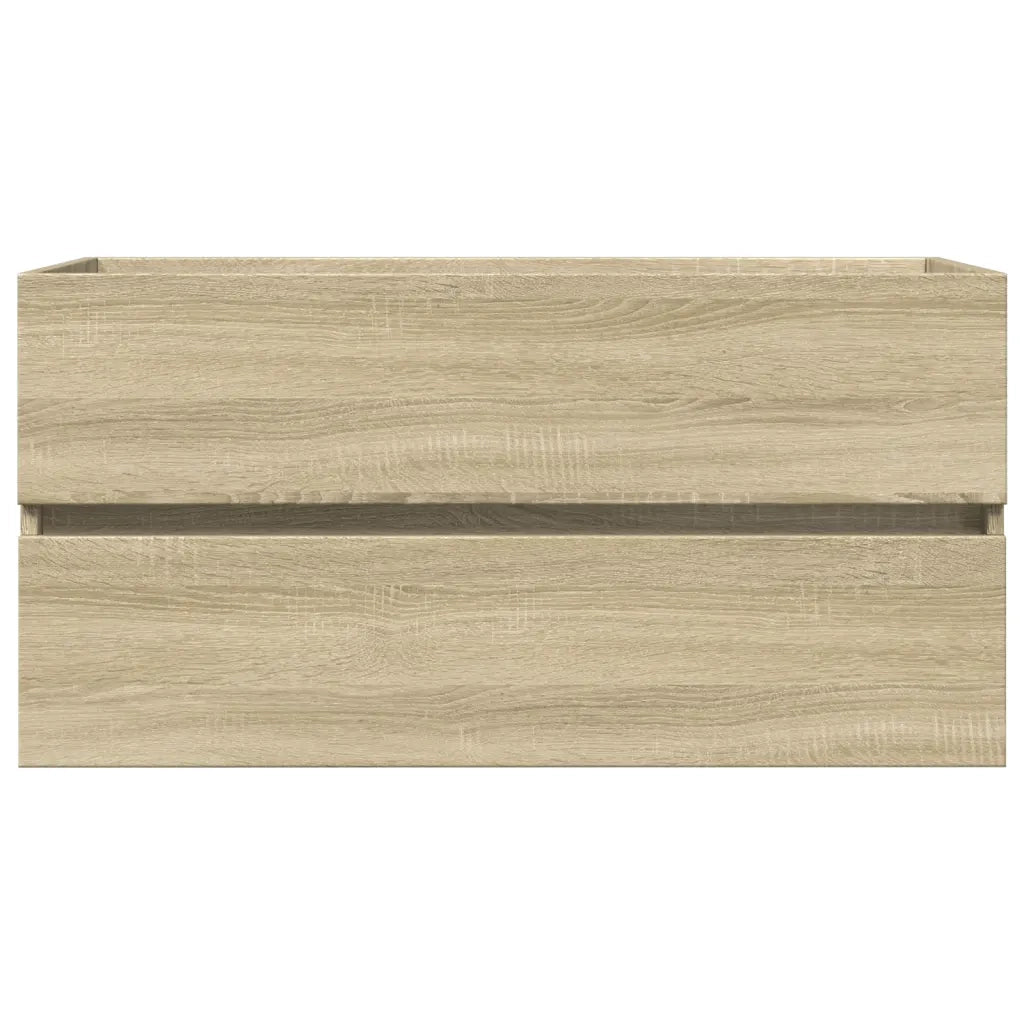 Mobiletto lavabo da bagno a parete dal design moderno e salvaspazio 90 x 38 x 45 cm in legno composito rovere Sonoma 02_0049702