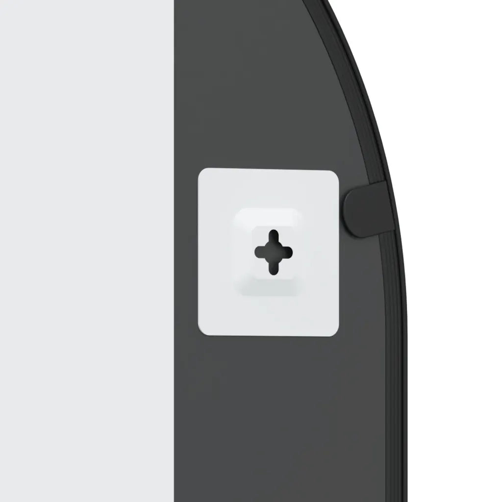 Specchio da Parete Nero 50x100 cm Arco in Ferro 358626