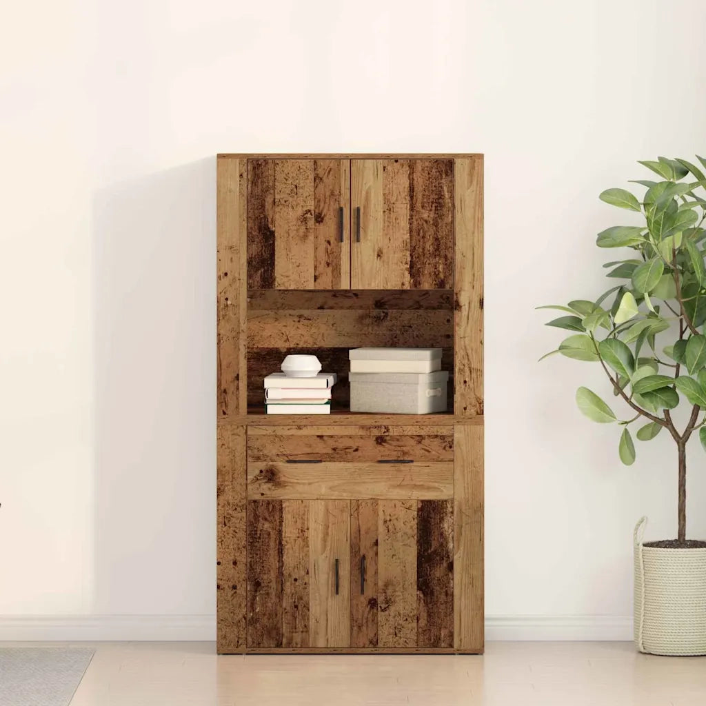 Highboard Legno vecchio 80 x 33 x 150 cm Legno multistrato 3334340