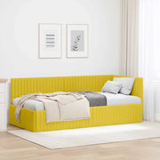 Cornice del letto ad angolo Giallo 90 cm x 190 cm Velluto 42016262