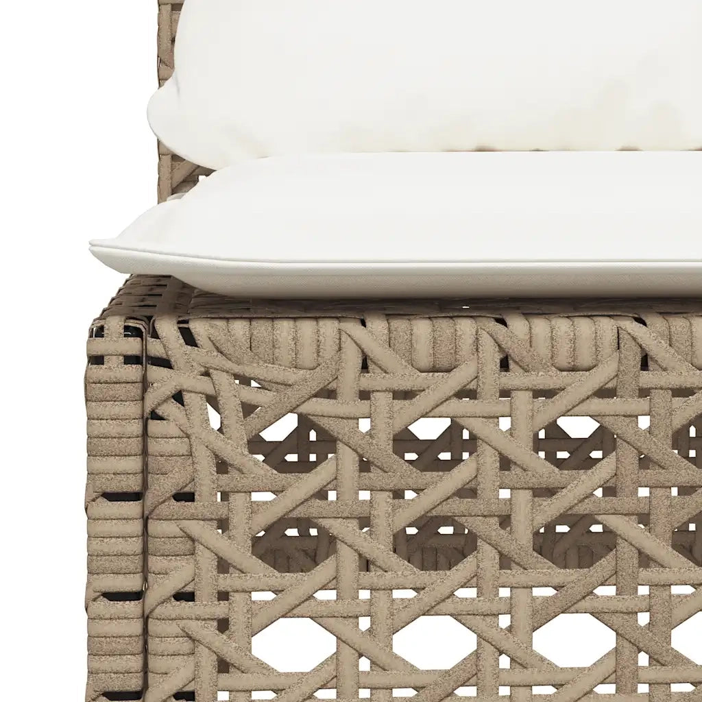 Set Divano da Giardino 10 pz con Cuscini Beige in Polyrattan 3262012