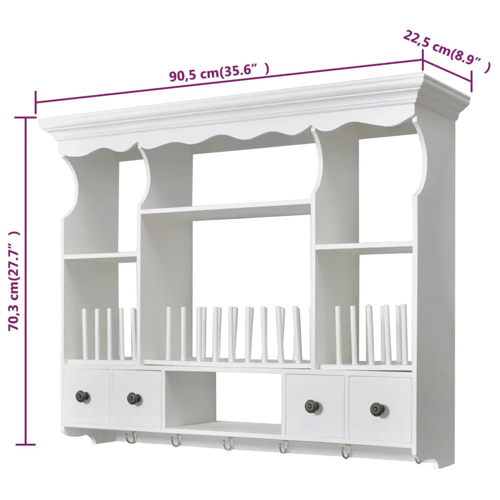 Pensile da Cucina in Legno Bianco 241372