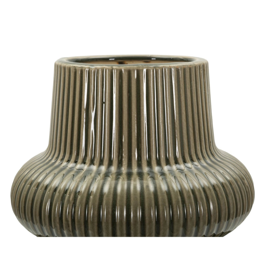 Vaso Decorativo VKH1046, Verde, Ceramica, 18x18x36 cm