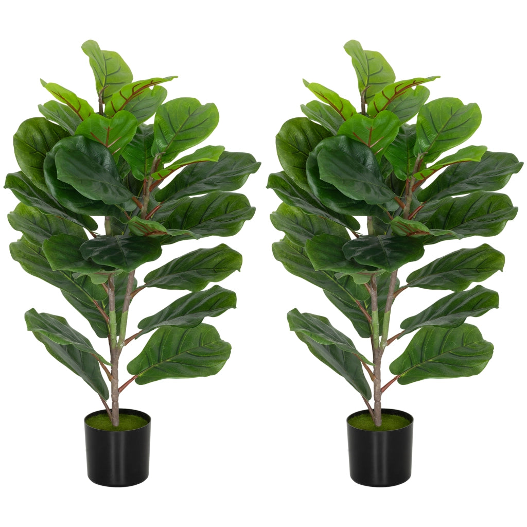 Albero finto Ficus 80 cm con vaso ¨C zephmum ¨C verde, plastica