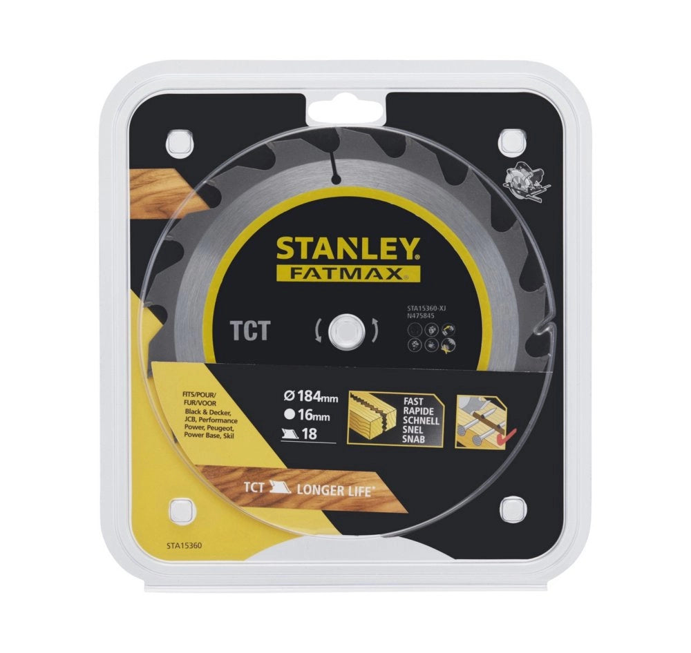 1pz piranha/stanley sta15360 (x15360) lama circolare hi-tech tct mm.184x16 18 d cod:ferx.45983