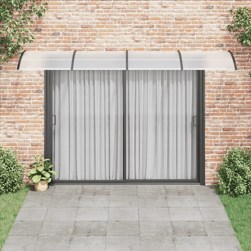 Tettoia per Porta Nero e Trasparente 400x75 cm in Policarbonato CFW4545707