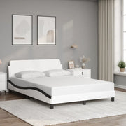 Giroletto-Struttura Letto Dover Bianco e Nero 140x190 cm in Similpelle