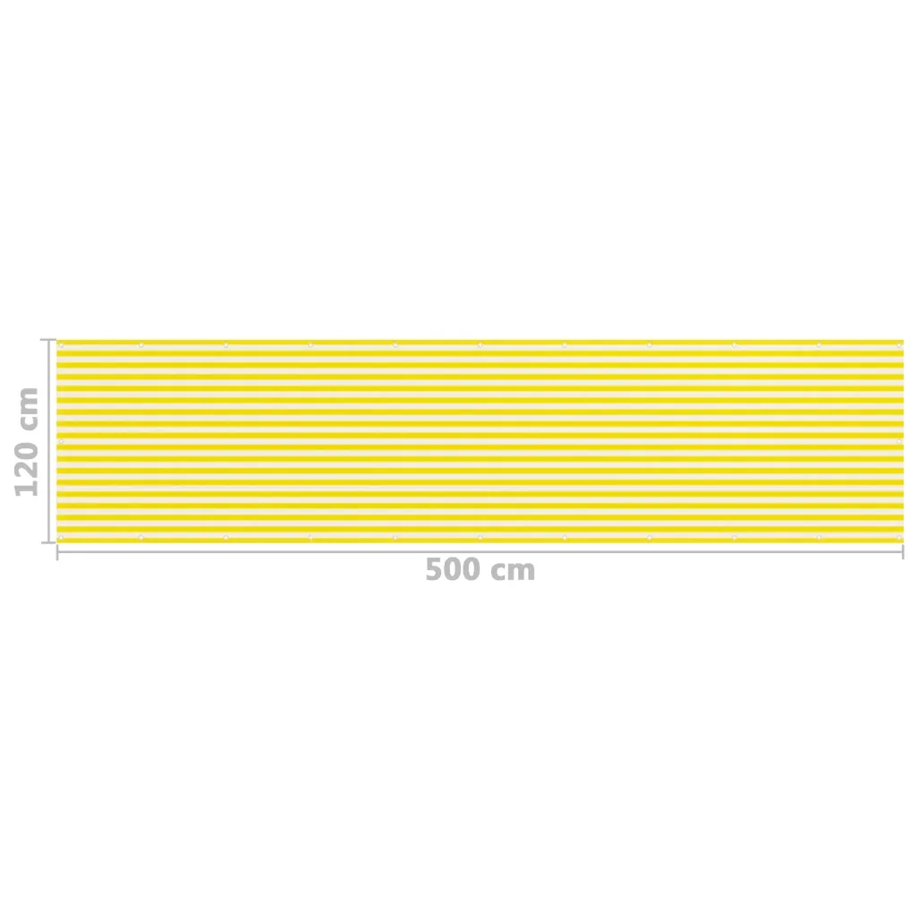 Paravento da Balcone Giallo e Bianco 120x500 cm in HDPE 310882