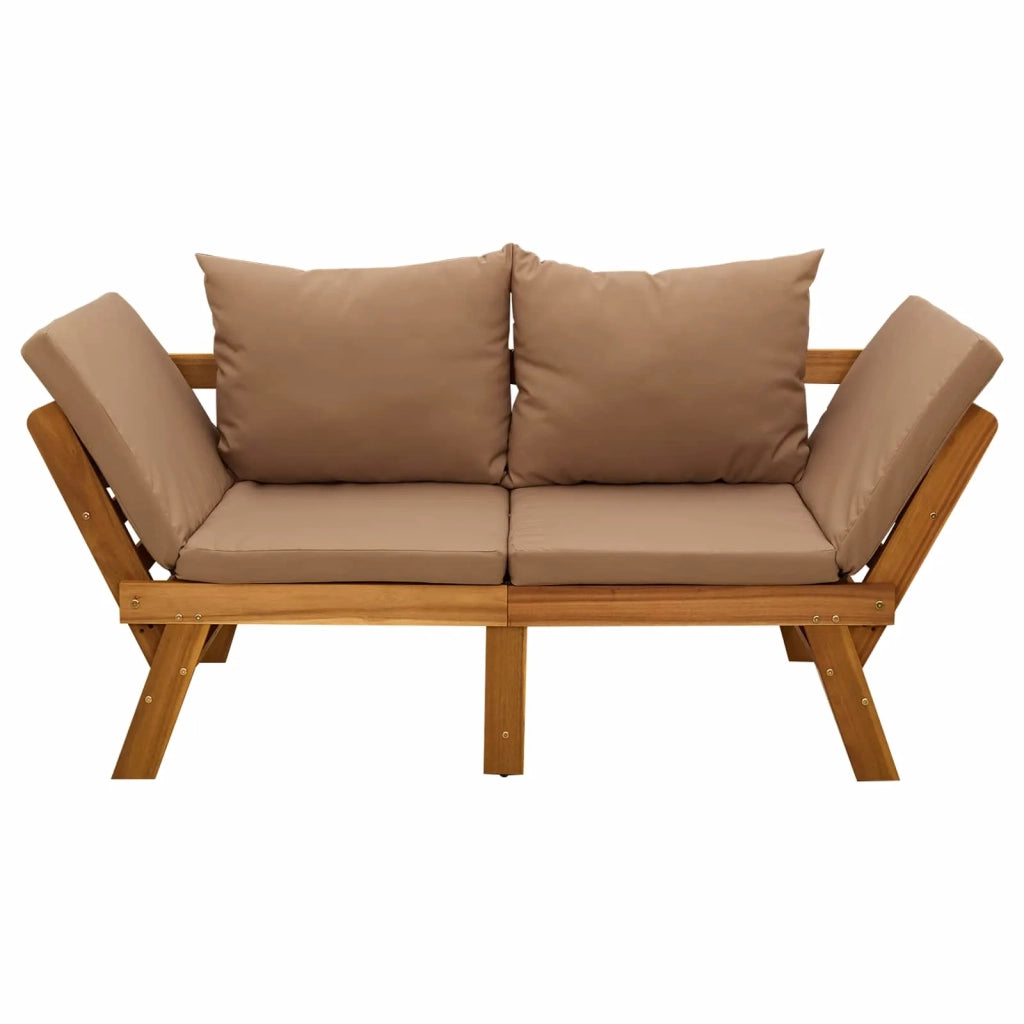 Panchina da giardino 3 in 1 con cuscini Naturale 42027062