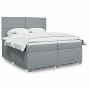 Giroletto a Molle con Materasso Grigio Chiaro 200x200cm Tessuto 3290588