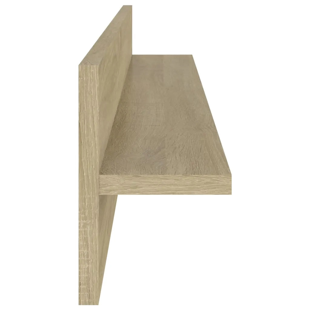 2 pz Mensole a Muro | Scaffale Parete | Ripiano a parete Rovere Sonoma 80x11,5x18cm Legno Multistrato