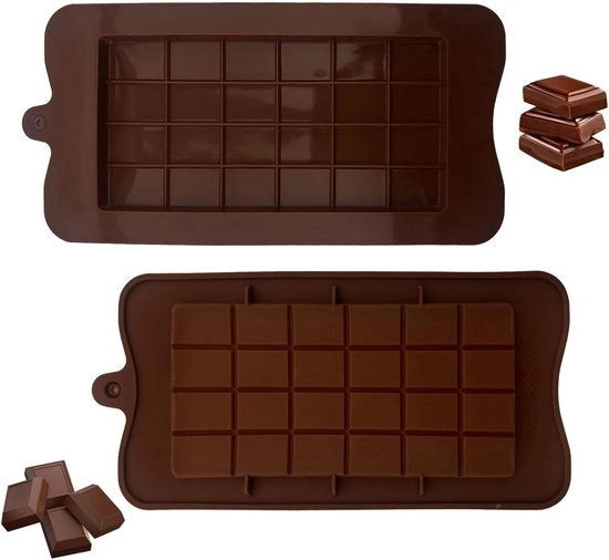 Forma di cioccolato in silicone - Muffiniera per barrette energetiche e cubetti di ghiaccio con 2 pezzi - Fai da te cioccolato