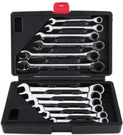 Set di chiavi a combinazione metrico - 12 pezzi - Acciaio inox - Rottura di chiave reversibile - Cappuccio in plastica - Peso ridotto 2 kg - Set di chiavi a mozzo