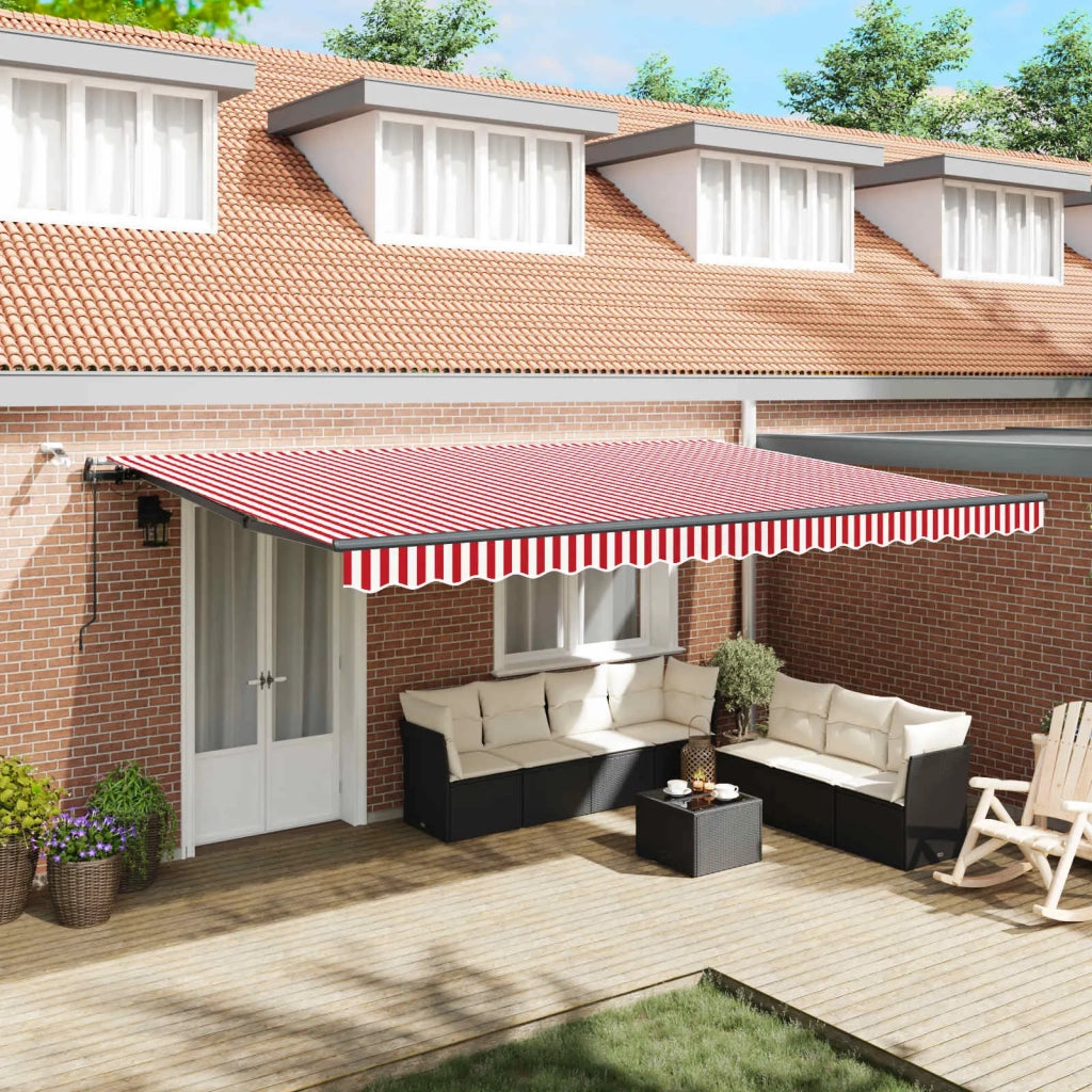 Tessuto per Tenda con Rosso e Bianco 500 × 350 cm Poliestere 3331500