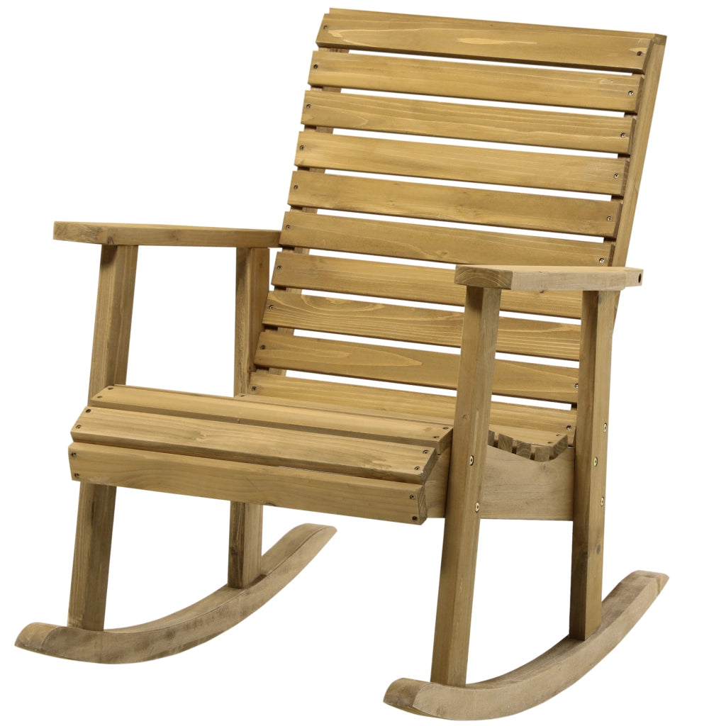 Poltrona a dondolo da giardino in legno massello ¨C Minimal ¨C 64x86x85 cm marrone
