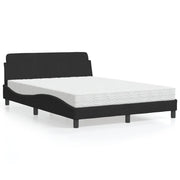 Letto con Materasso Dover Nero 140x190 cm in Velluto