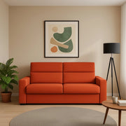 Vialfre, Divano Fisso 2 Posti Sfoderabile Made in Italy, 180x95x100h cm Arancione