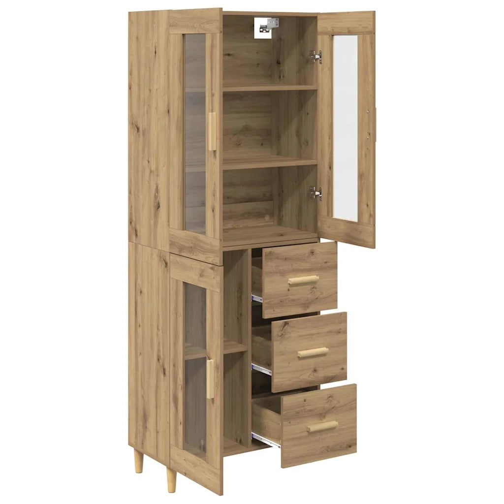 Credenza con Cassetto-Buffet-Armadio da cucina Rovere artigianale 69,5 x 34 x 180 cm 486918