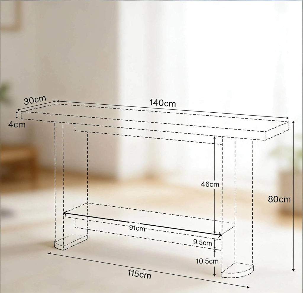 TAVOLO CONSOLLE Moderno Sottile in Legno Nero