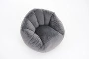 Poltrona pouf con forma ergonomica e rivestimento in peluche per cameretta in poliestere - grigio
