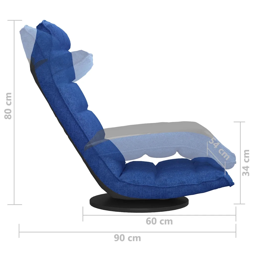Sedia da Pavimento Girevole Blu in Tessuto 336578