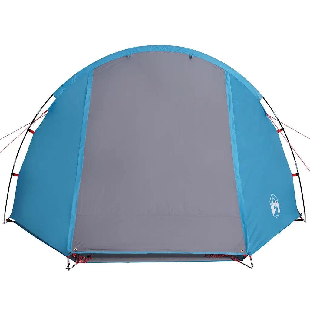 Tenda da Campeggio a Tunnel per 4 Persone Blu Impermeabile