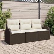 Set Divano da Giardino Marrone polyrattan