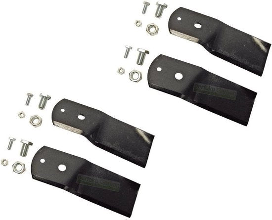 Set di Lame per Tagliere 4 x 17 cm - Acciaio Certificato - Affilato e Bilanciato - Adatto per Stiga - Pacchetto da 2 - Incluso: Viti e Bulloni - Lame per Tagliere per Erba