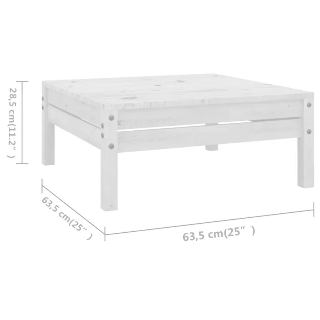 Set Salotto da Giardino 6 pz | Set di Mobili da Esterno in Legno Massello di Pino Bianco