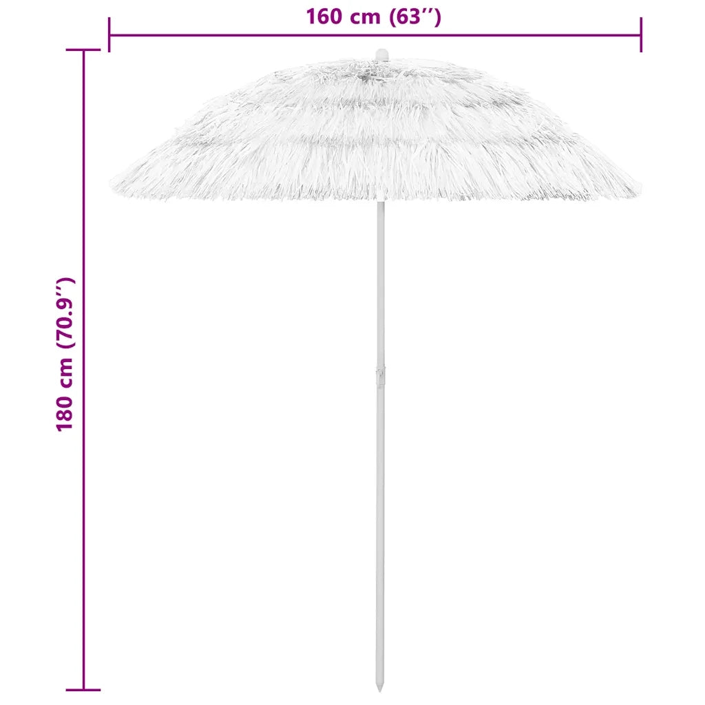 Ombrellone da Spiaggia Hawaii Bianco 240 cm 314701