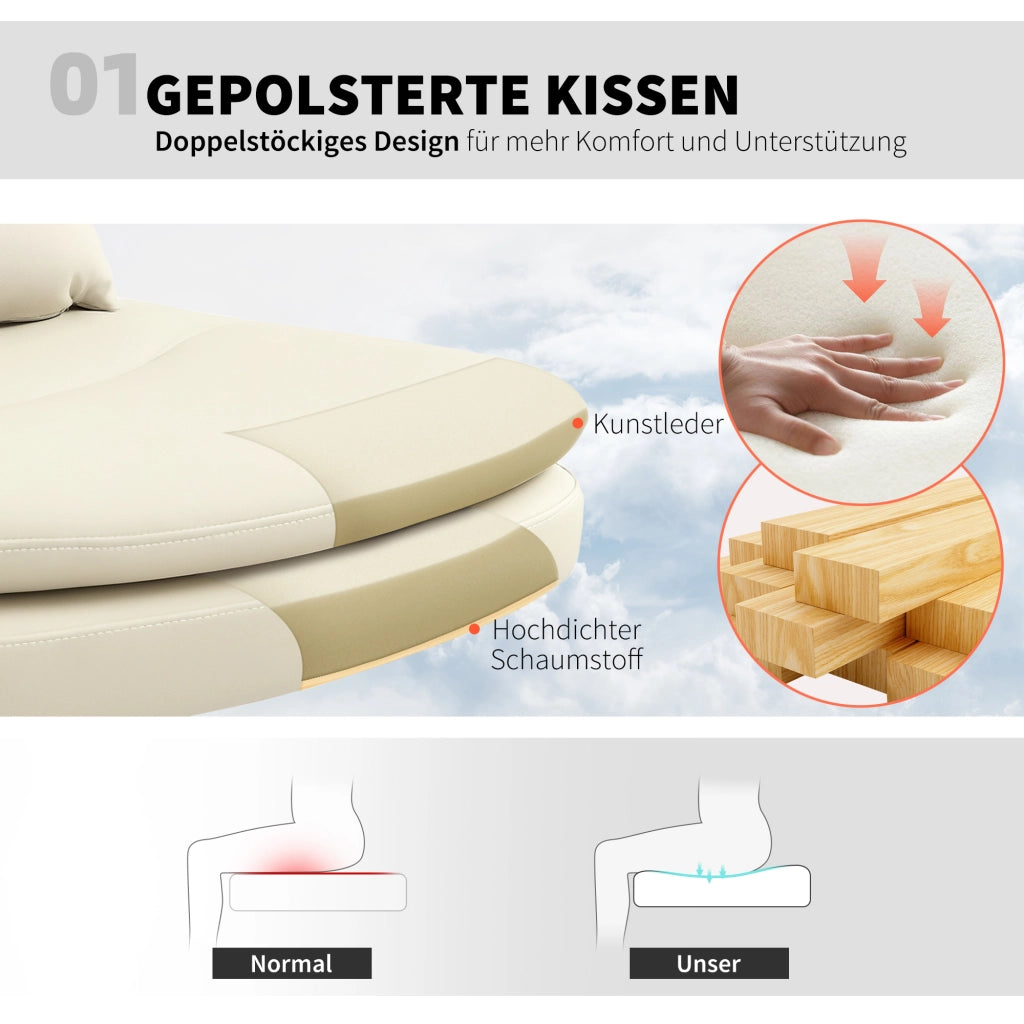 Sedia da ufficio ¨C zephmum ¨C senza braccioli, similpelle, beige