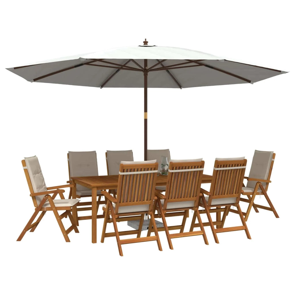 Set da pranzo da giardino da 9 pezzi Naturale 3434584