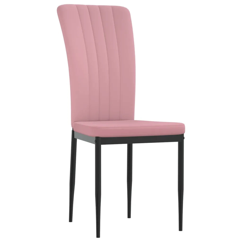 Sedie da Pranzo 2 pz Rosa in Velluto 326097