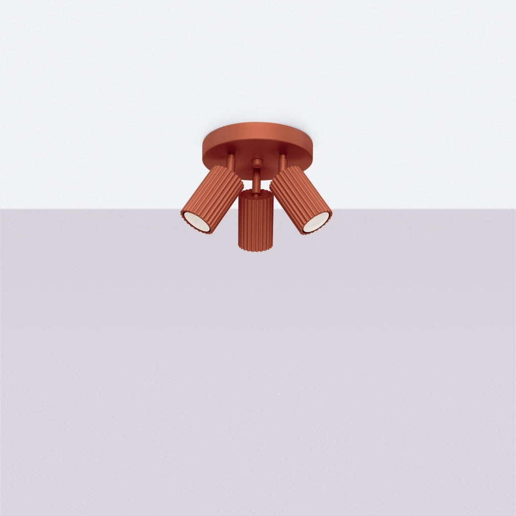 Lampada da soffitto KARBON 3P rosso ocra