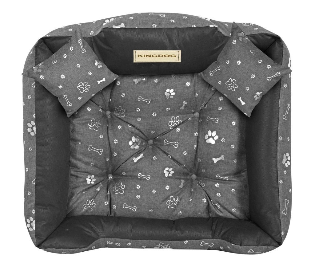 AIO FACTORY 75x65 cm KINGDOG Cuccia per cani impermeabile personalizzabile Silver Bones