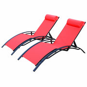 Set 2 lettini prendisole in alluminio textilene multiposizione,