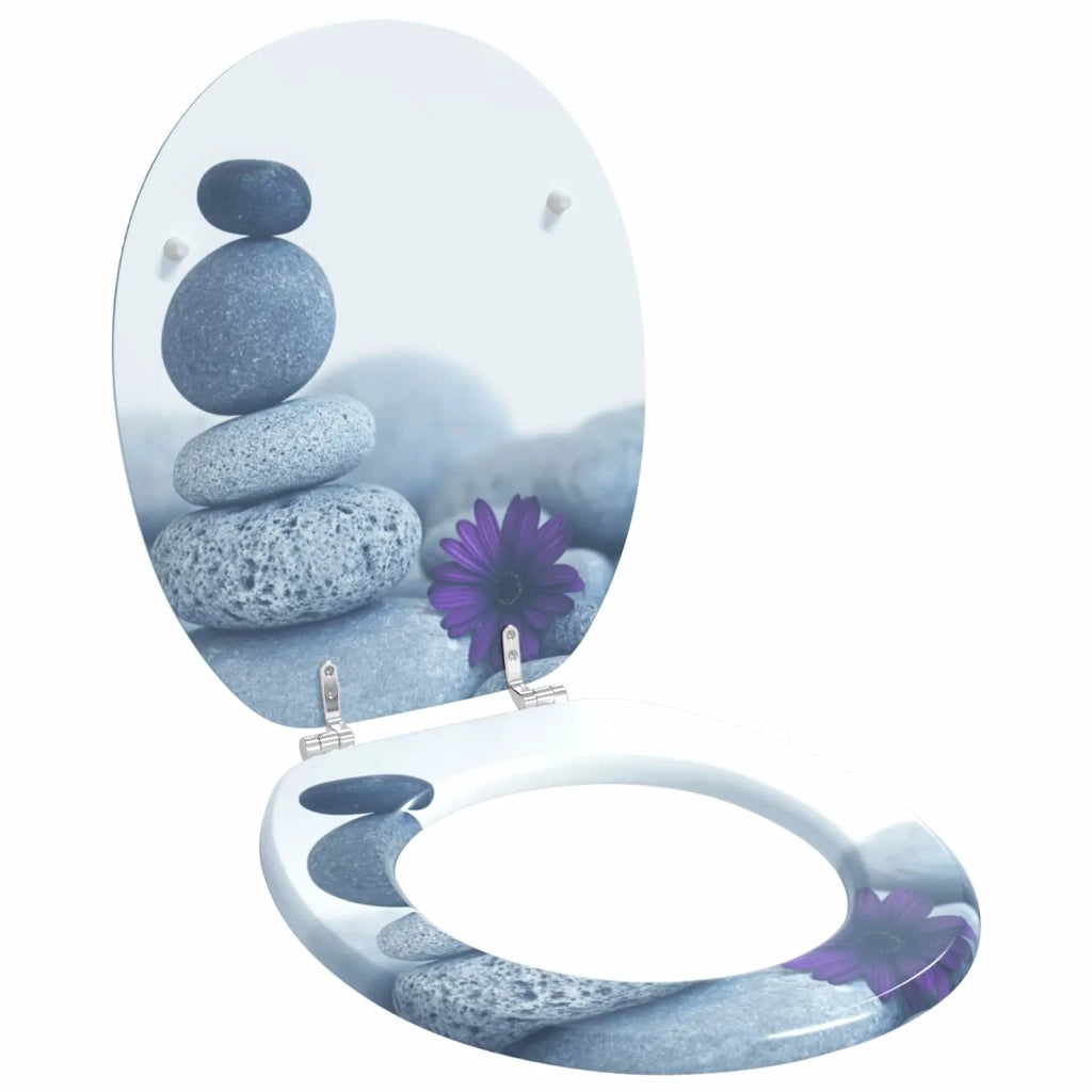 Sedile per toilette con chiusura morbida Grigio 44 x 38 cm 42027203