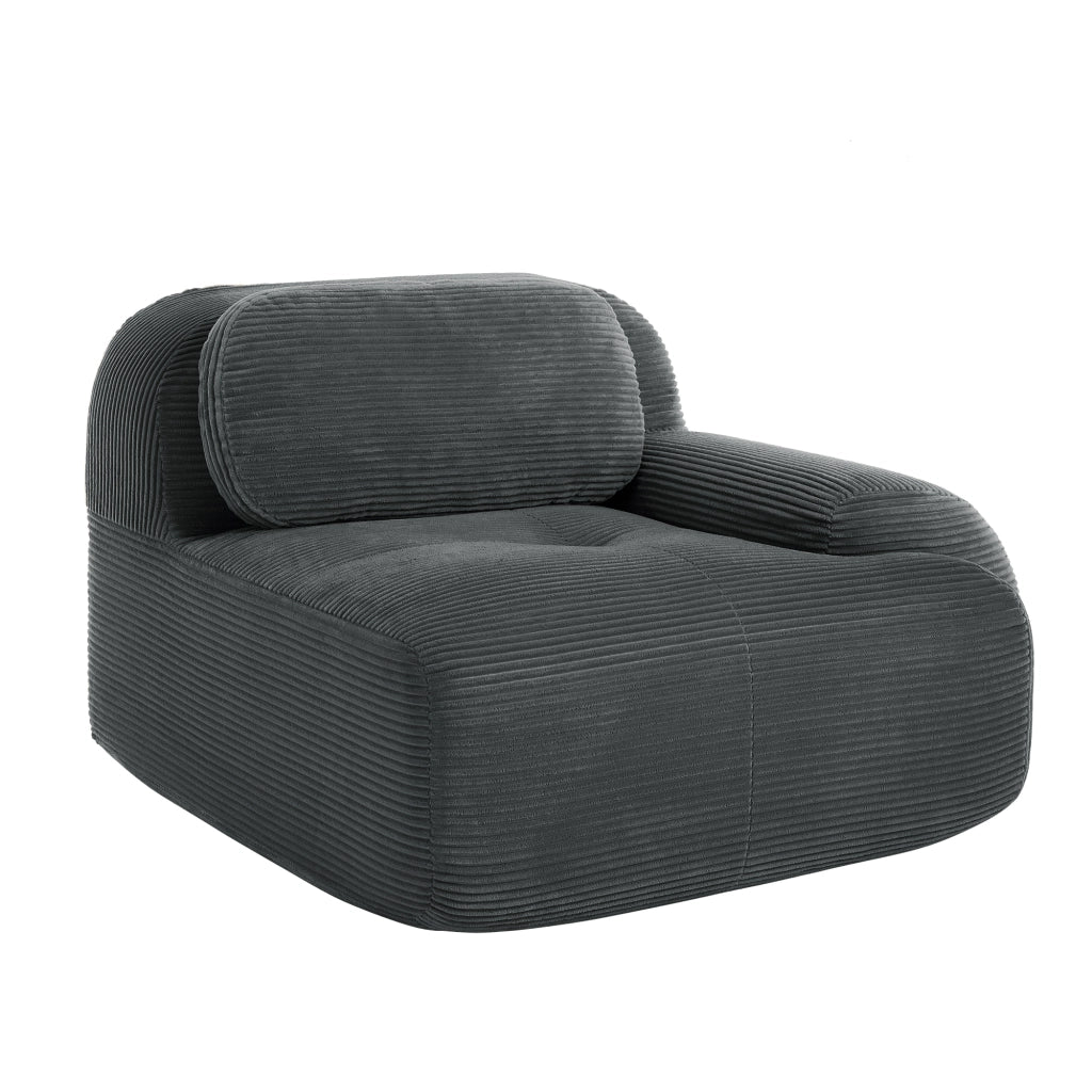 Divano angolare Hamlet RSF - Zephmum- Tessuto Cordstoff grigio con cuscini