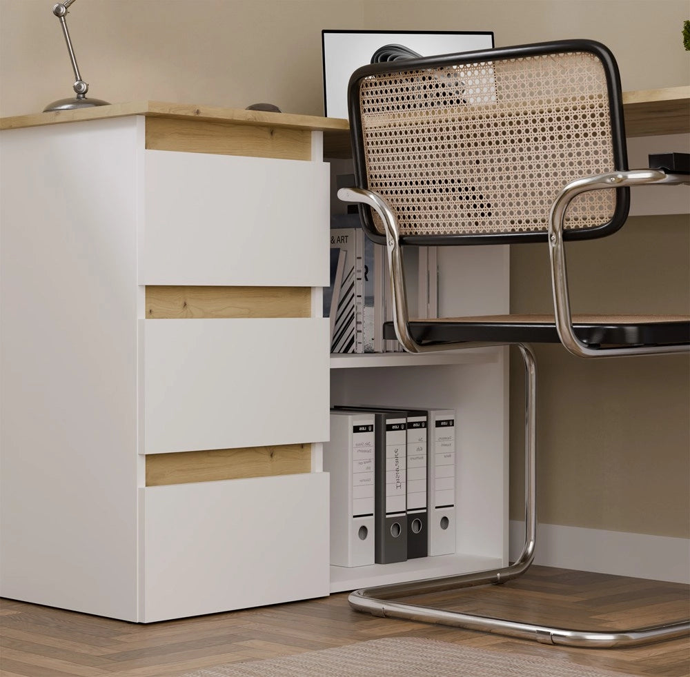 Scrivania NICEA sinistro artisan bianco per ufficio e studio